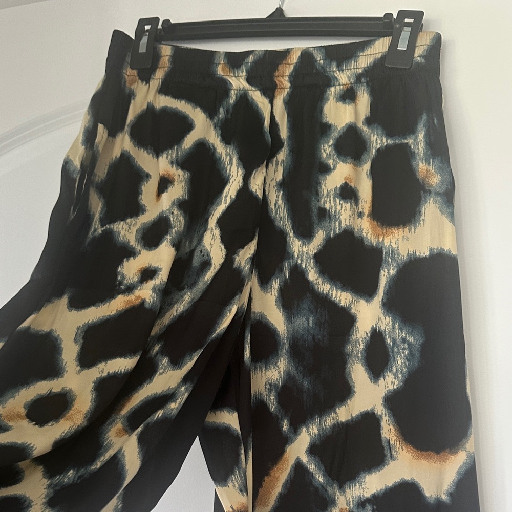 Philosophy Abstract Black and Cream Wide Leg Pants